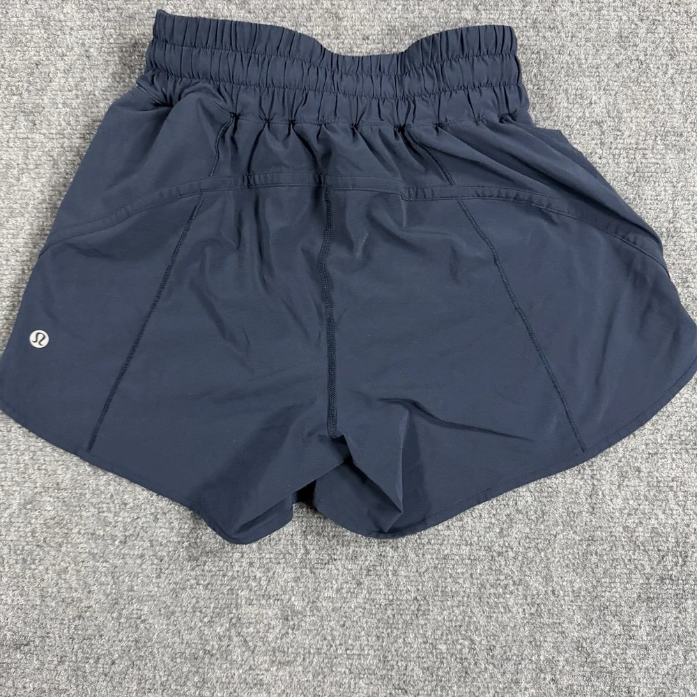 Lululemon Track That Shorts Womens 4 True Navy Blue Active Lined Run 5